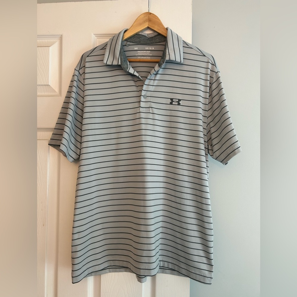 Under Armour Playoff Striped Golf Polo - Size L - NWOT